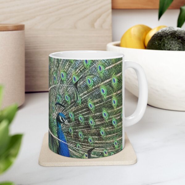 Peacock Ceramic Mug - Mindfulness Coffee Cup - Image 4