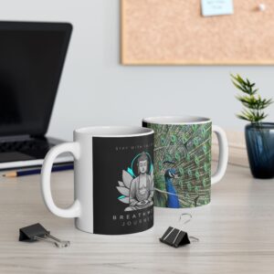 Peacock Ceramic Mug - Mindfulness Coffee Cup